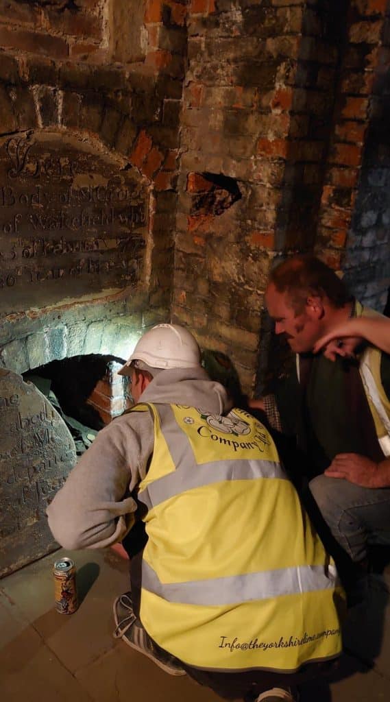 Investigating the catacombs at Westgate Chapel in Wakefield